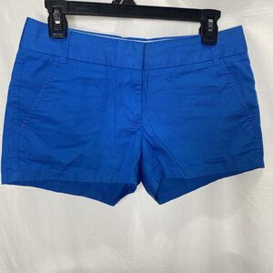 J CREW Broken In Chino Shorts Classic Fit Low Rise Pockets Twill Womens 0 Blue